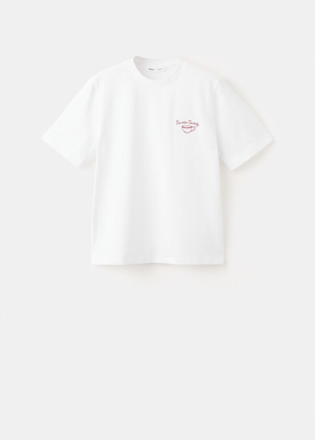White Printed Cotton-Blend T-Shirt, 0201_01, large image number 7