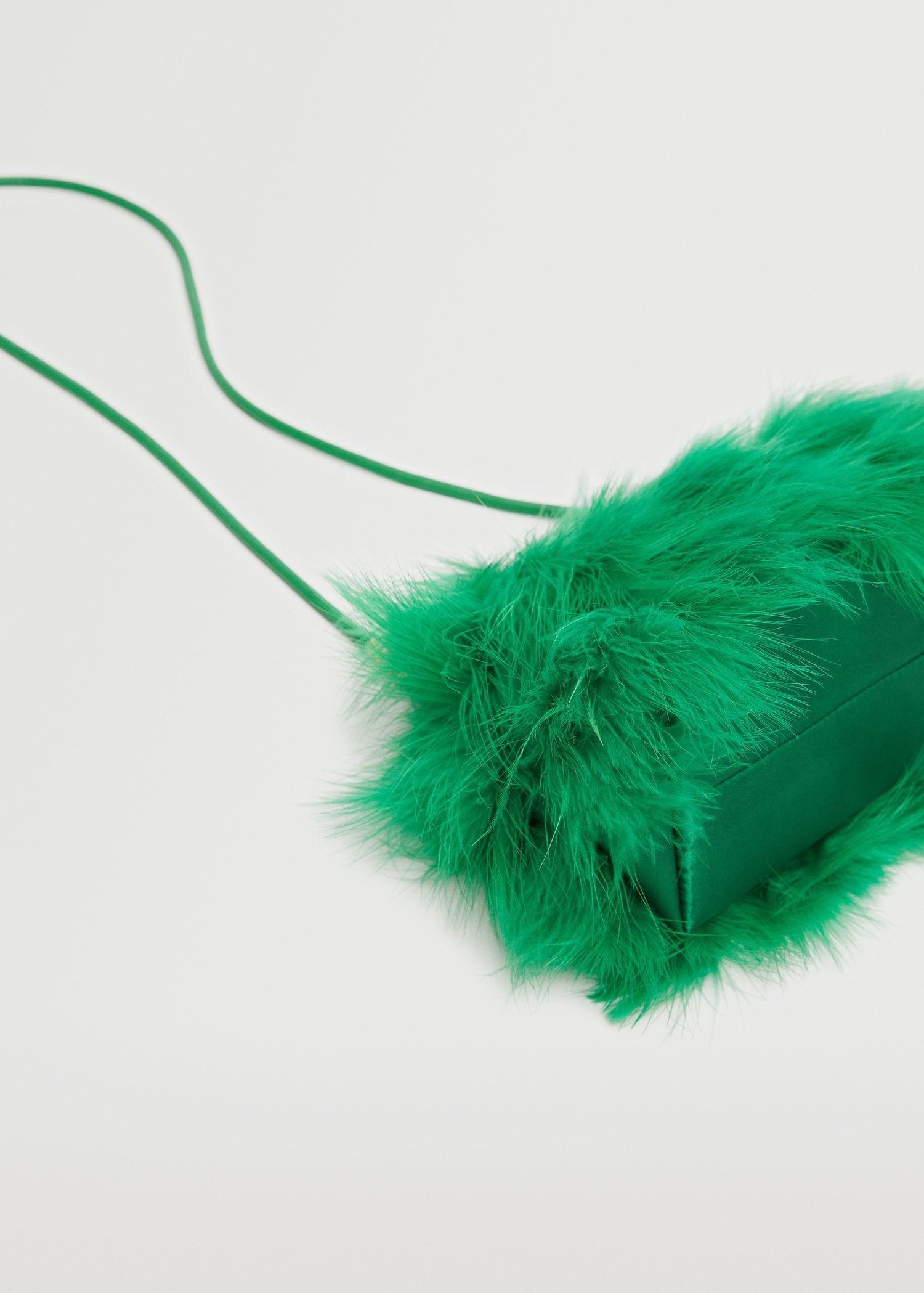 Green Feather Clutch Bag, , large image number 3