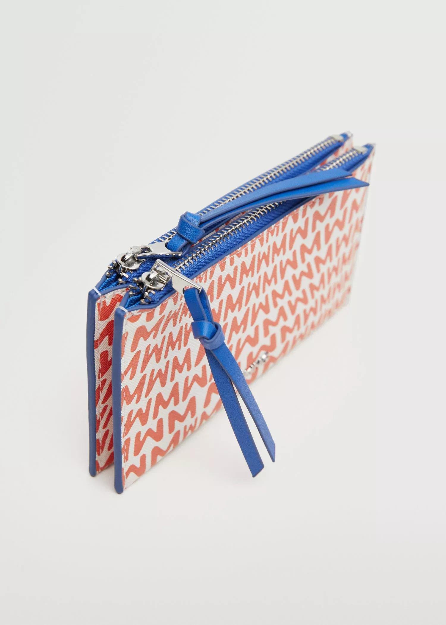 Orange Zip Print Purse, , large image number 1