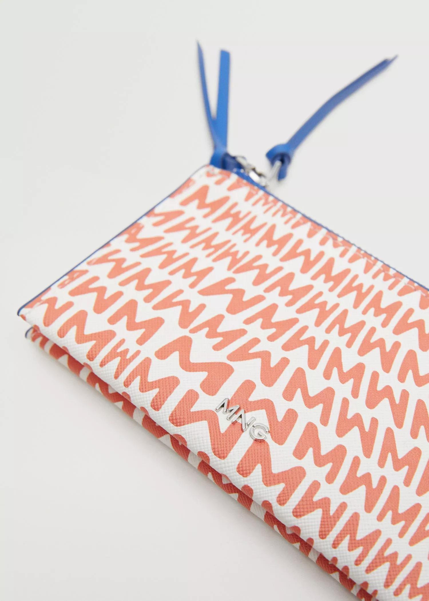 Orange Zip Print Purse, , large image number 2