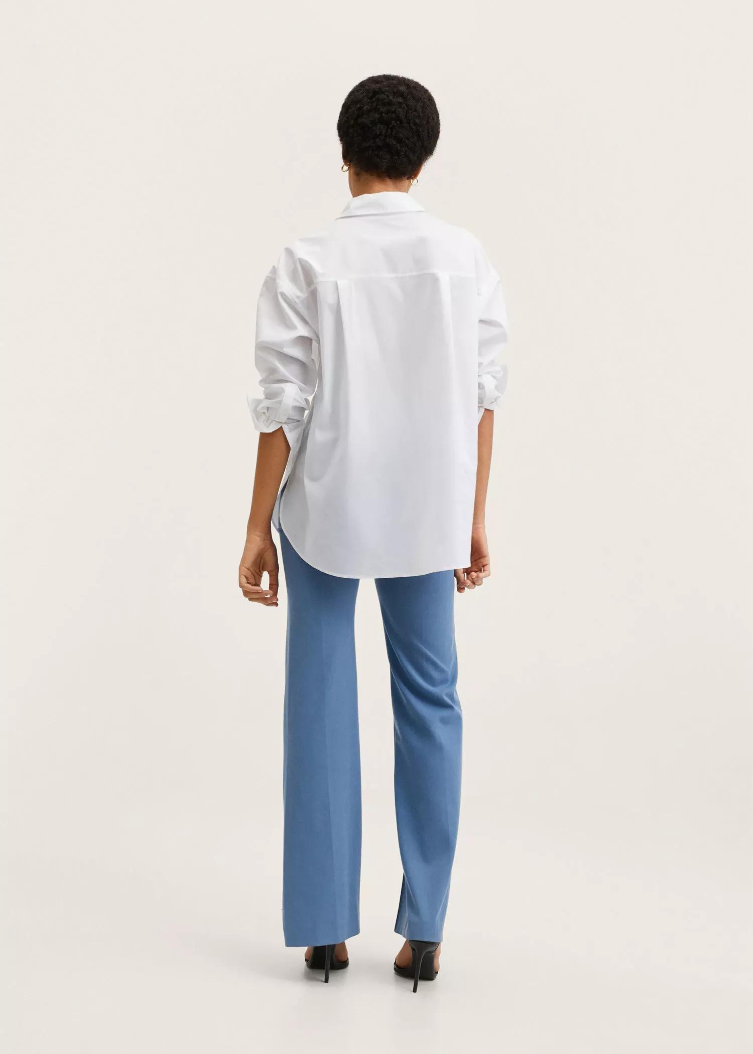 White Oversize Cotton Shirt, , large image number 4