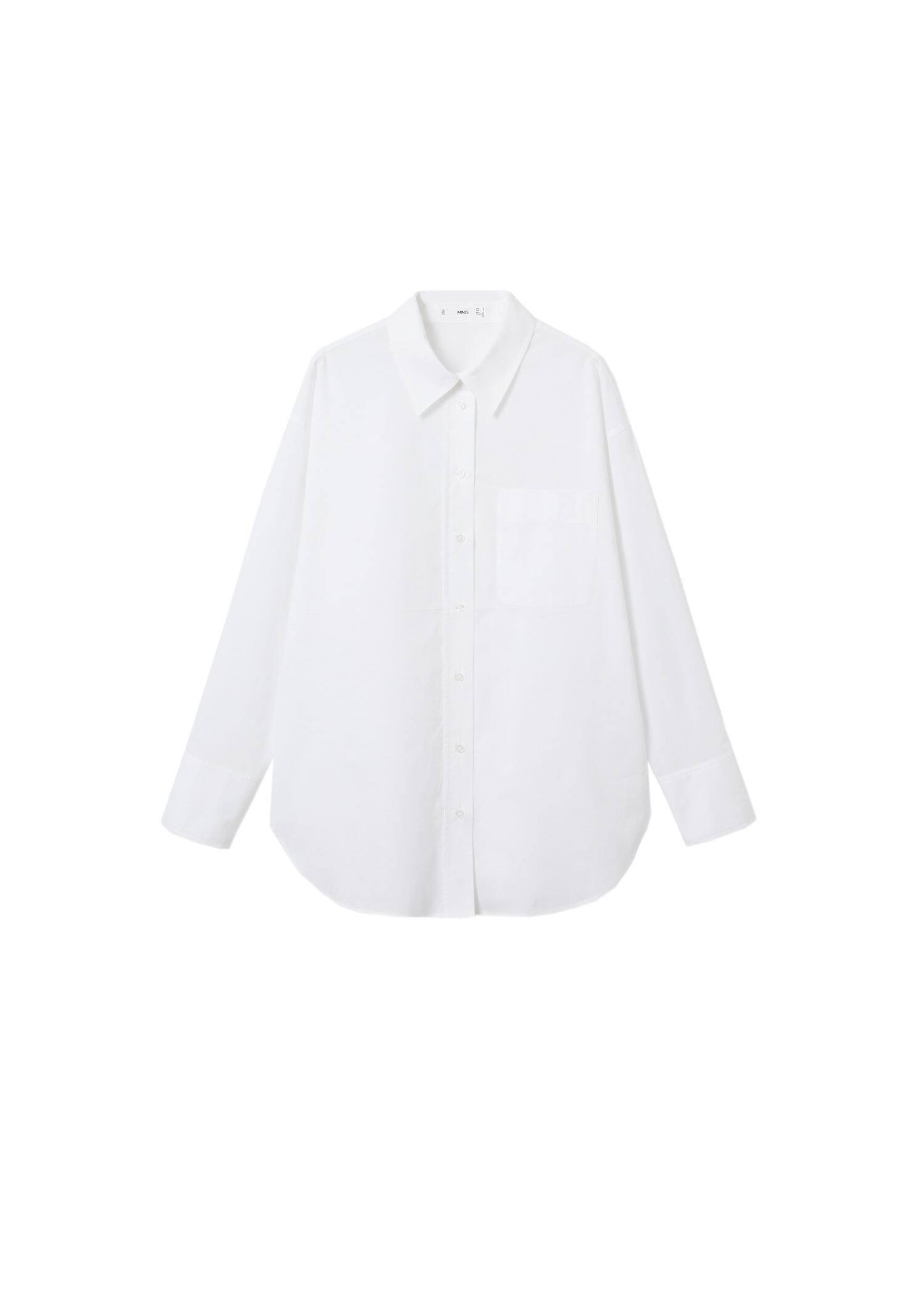 White Oversize Cotton Shirt, , large image number 7