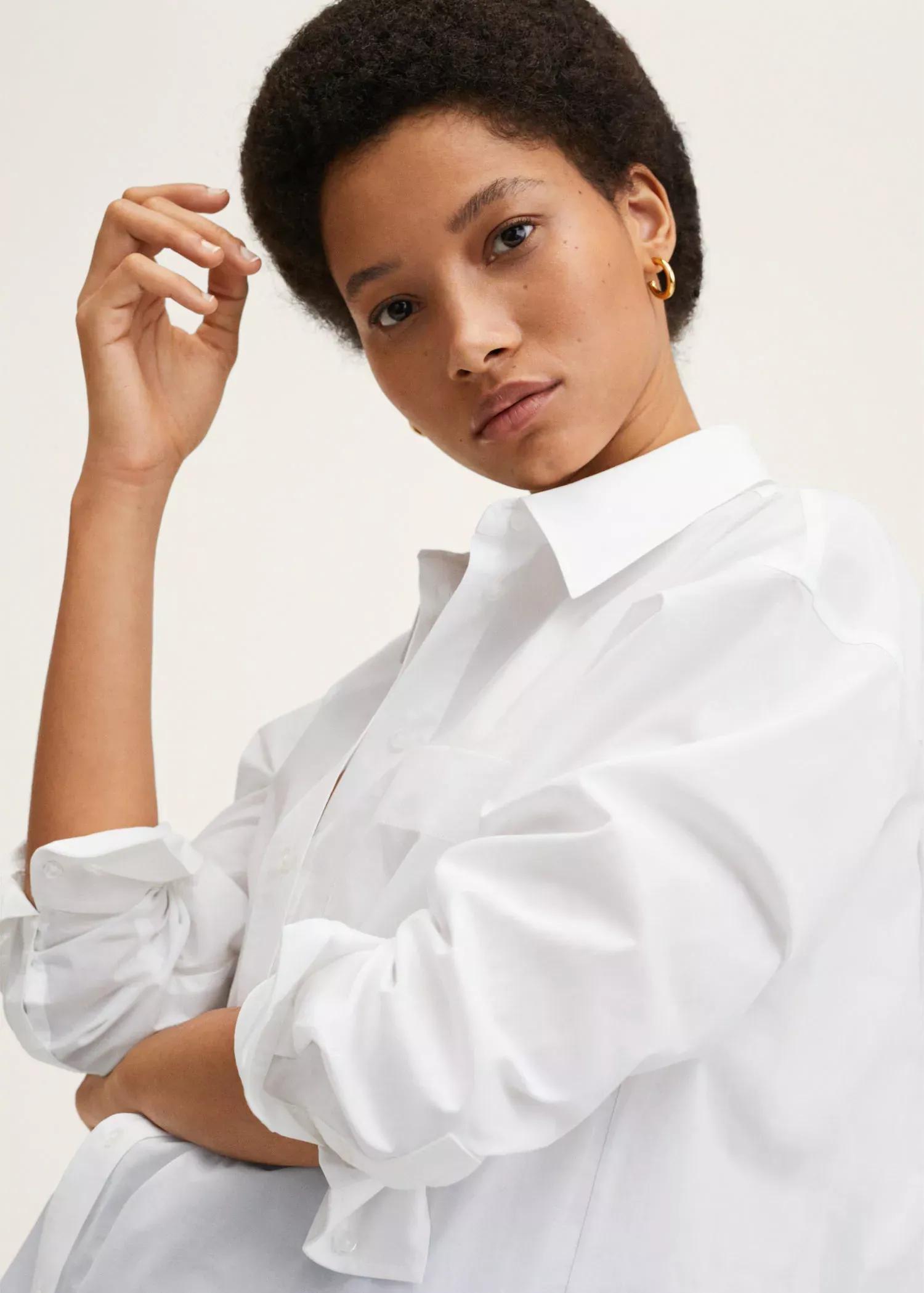 White Oversize Cotton Shirt, , large image number 9