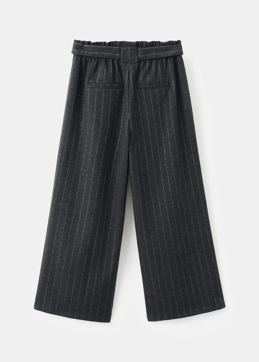 Grey Lurex Striped Trousers, Kids Girls, Grey, large image number 2