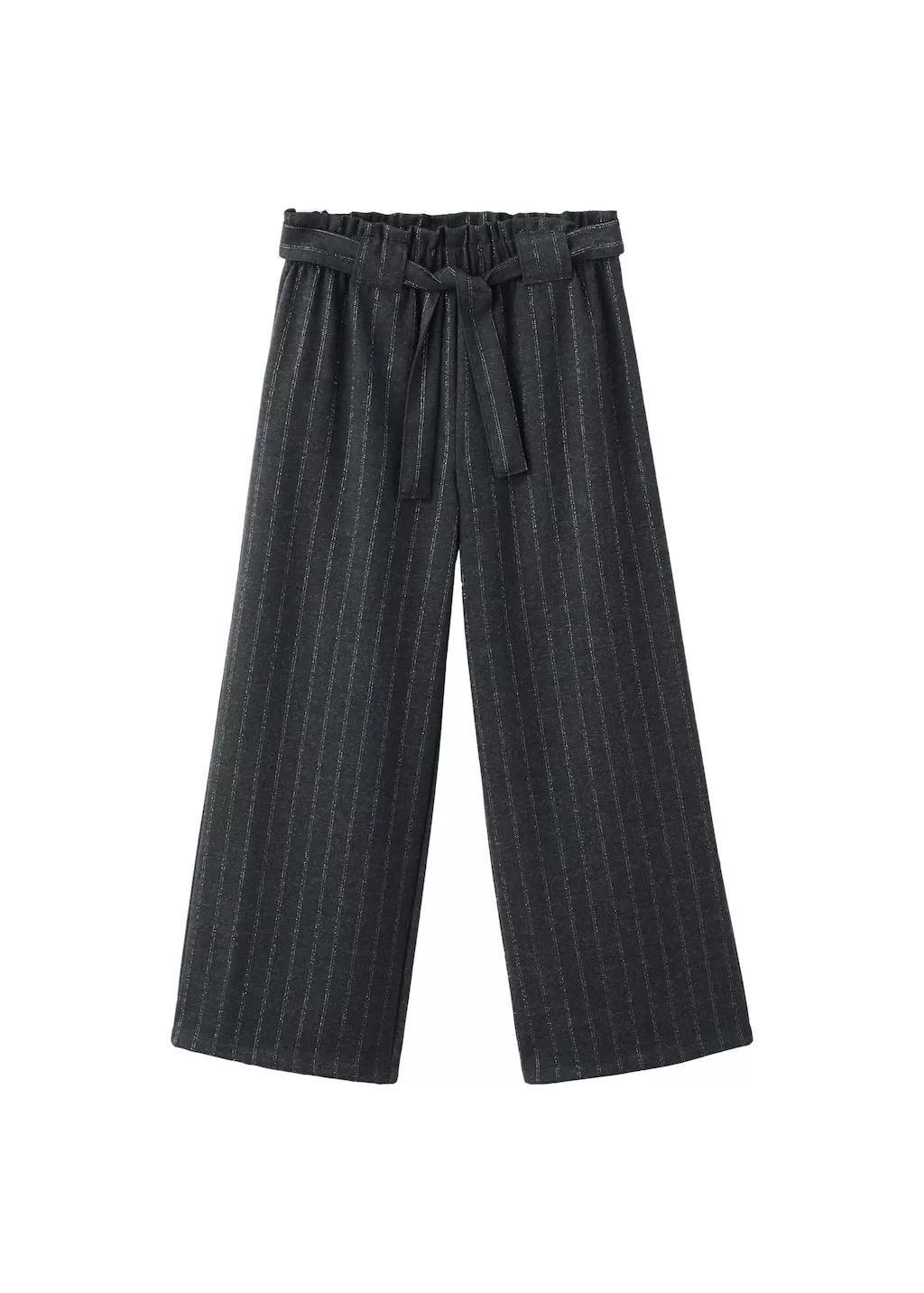 Grey Lurex Striped Trousers, Kids Girls, Grey, large image number 5