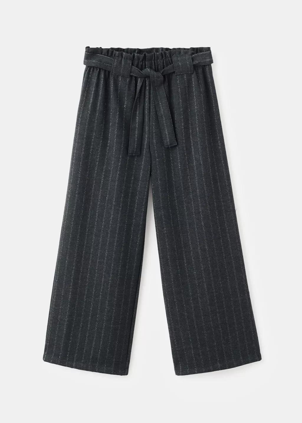 Grey Lurex Striped Trousers, Kids Girls, Grey, large image number 6