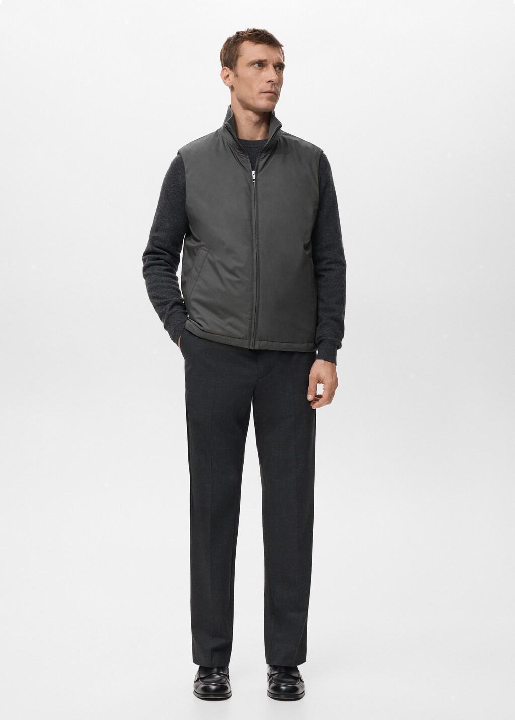 Grey Lightweight Quilted Gilet, Grey, medium