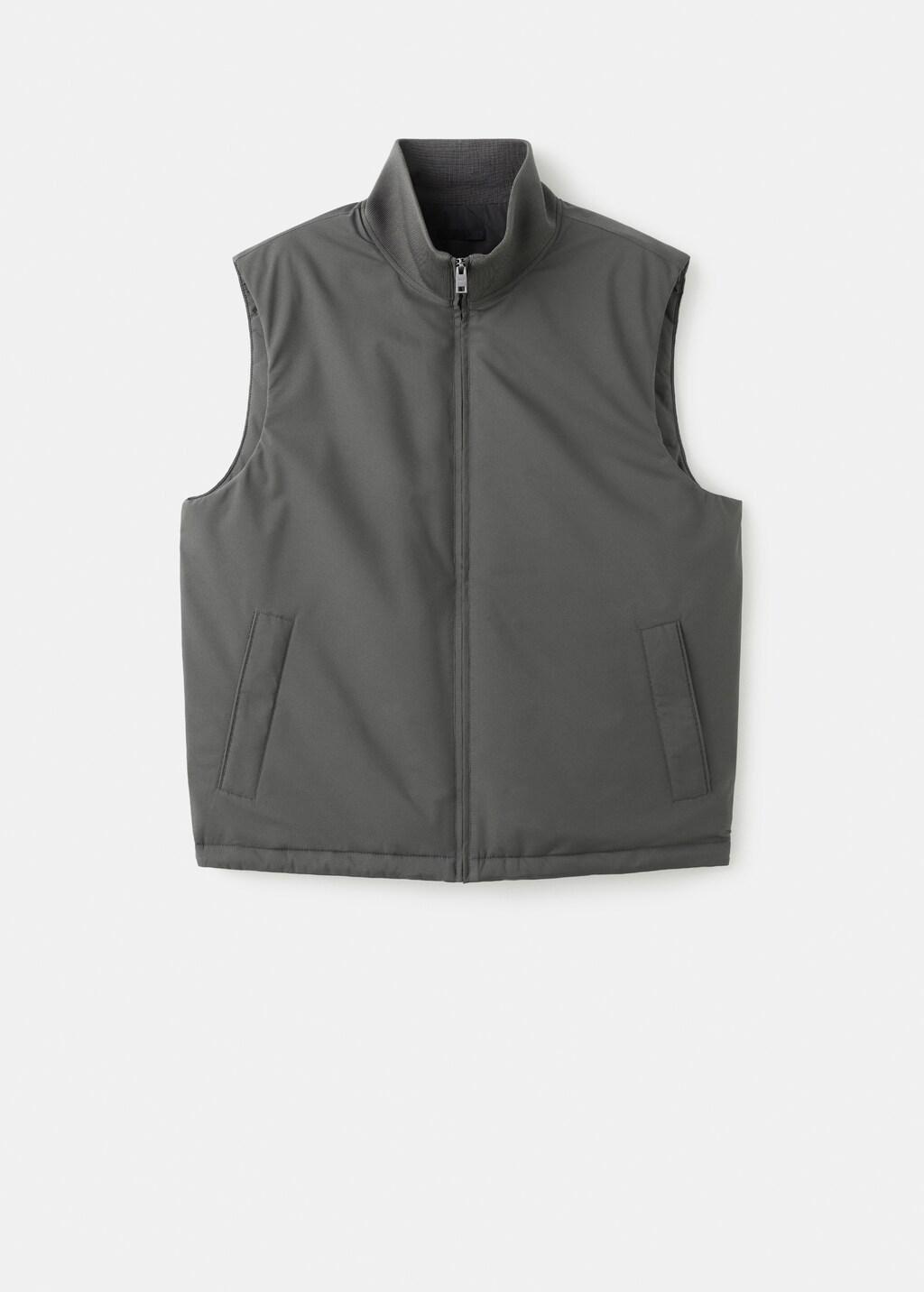 Grey Lightweight Quilted Gilet, Grey, large image number 7