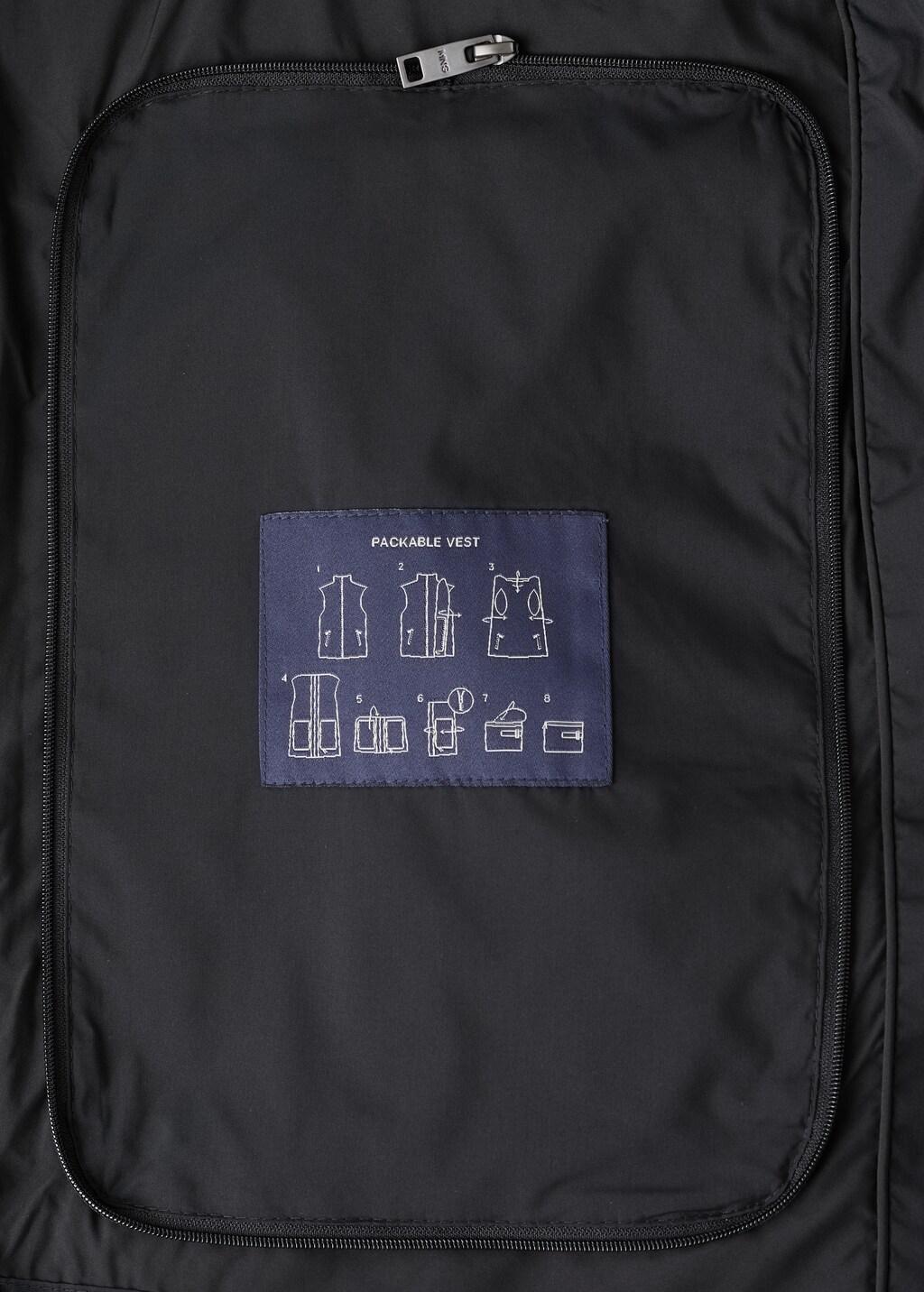 Black Quilted Waistcoat With Down And Feather Filling, Black, large image number 1