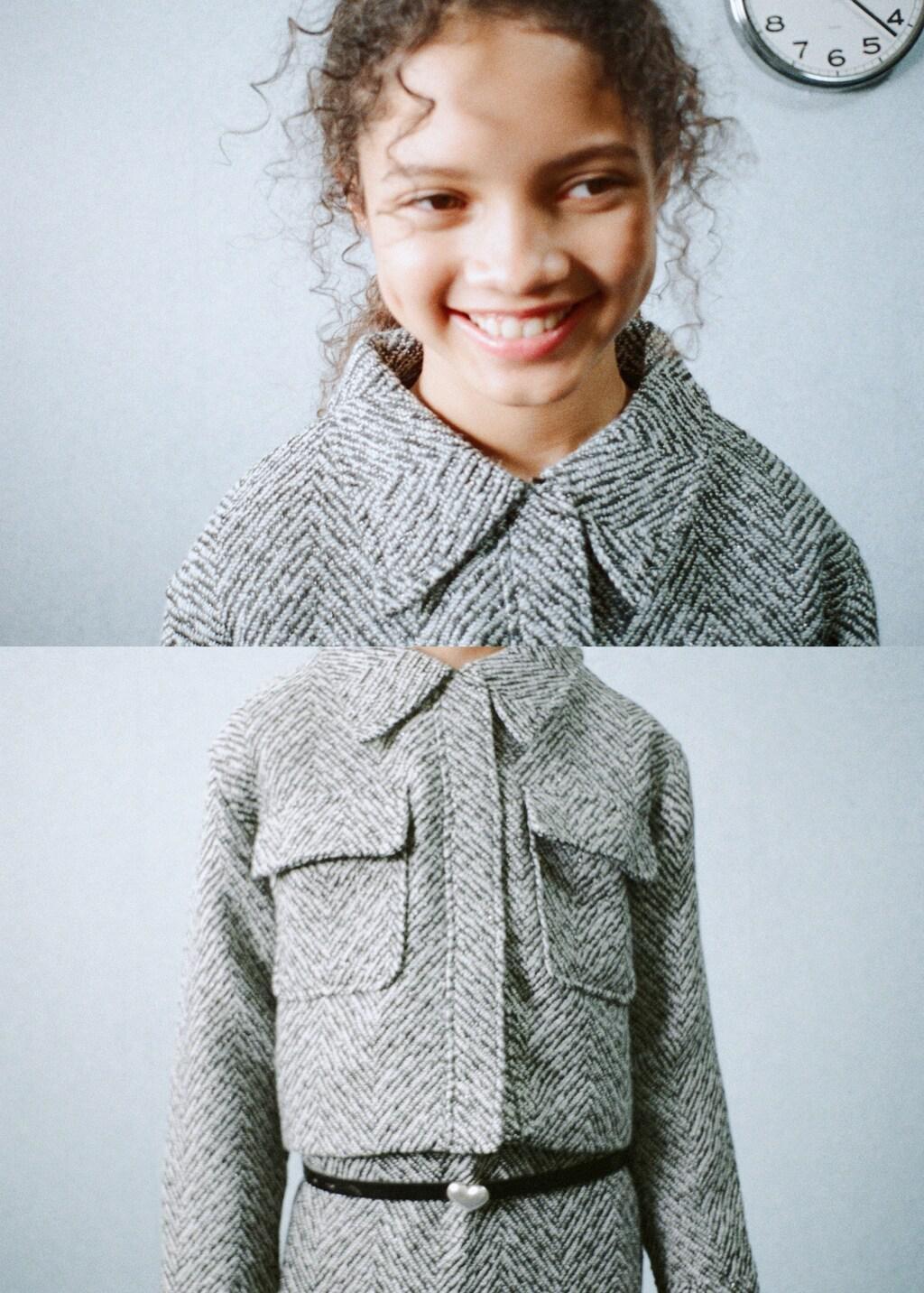 Blue Tweed Jacket With Lurex Details, Kids Girls, Medium Blue, large image number 3