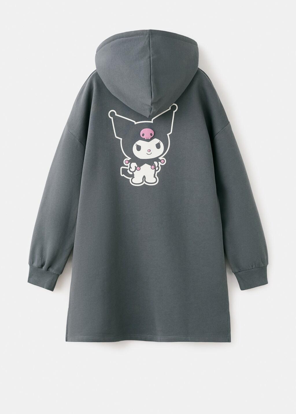 Grey Kuromi Sweatshirt Dress, Kids Girls, Charcoal, medium