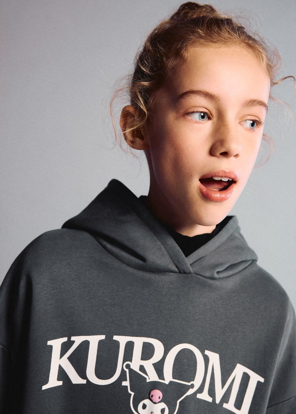 Grey Kuromi Sweatshirt Dress, Kids Girls, Charcoal, large image number 4