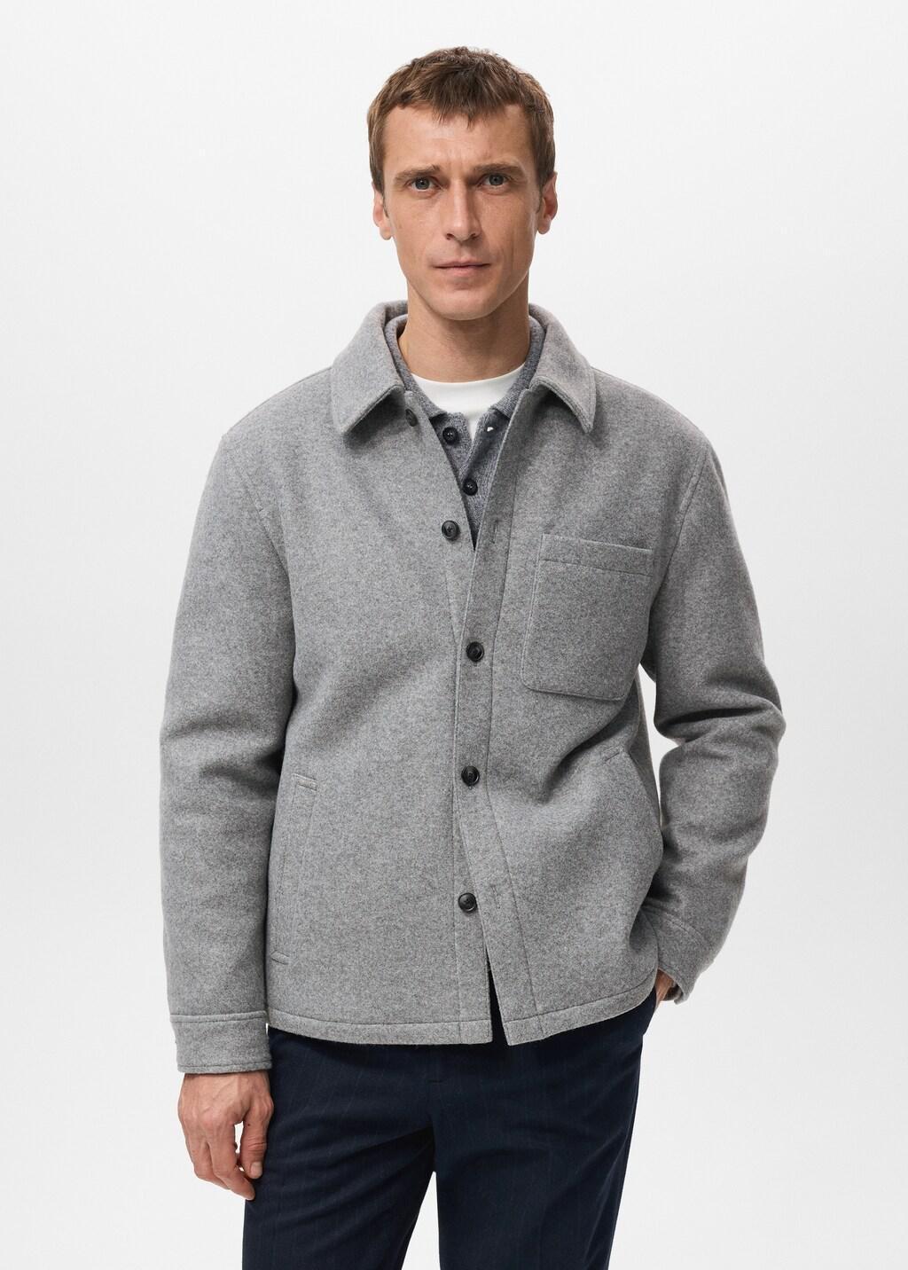 Grey Padded Cloth Jacket, Medium Grey, large image number 3