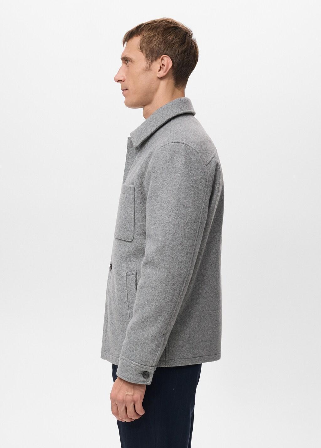 Grey Padded Cloth Jacket, Medium Grey, large image number 4