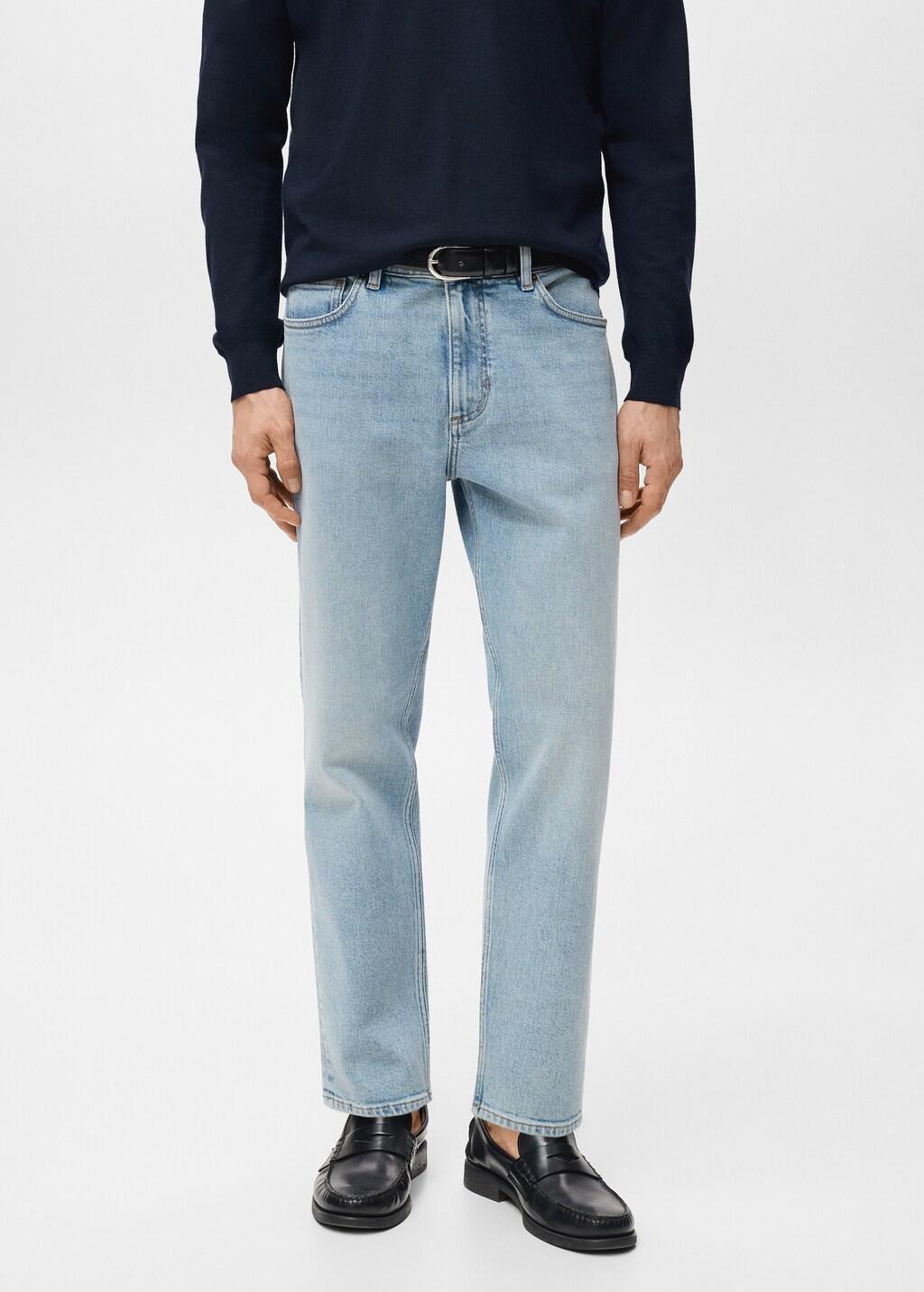 Blue Ben Cropped Tapered-Fit Jeans, Open Blue, large image number 3