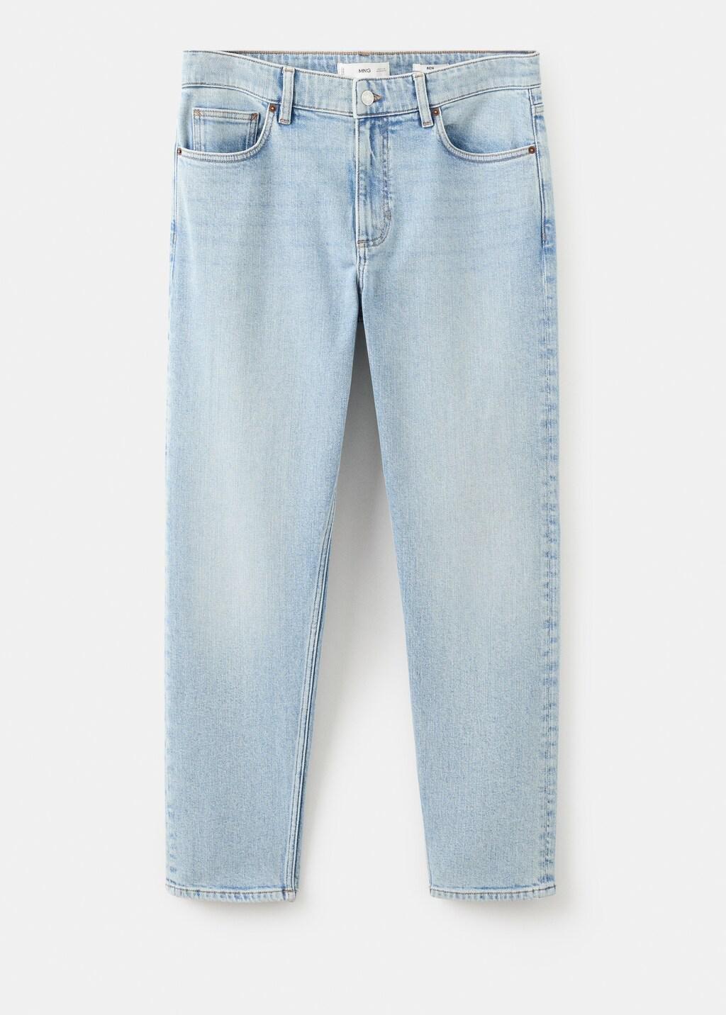 Blue Ben Cropped Tapered-Fit Jeans, Open Blue, large image number 8