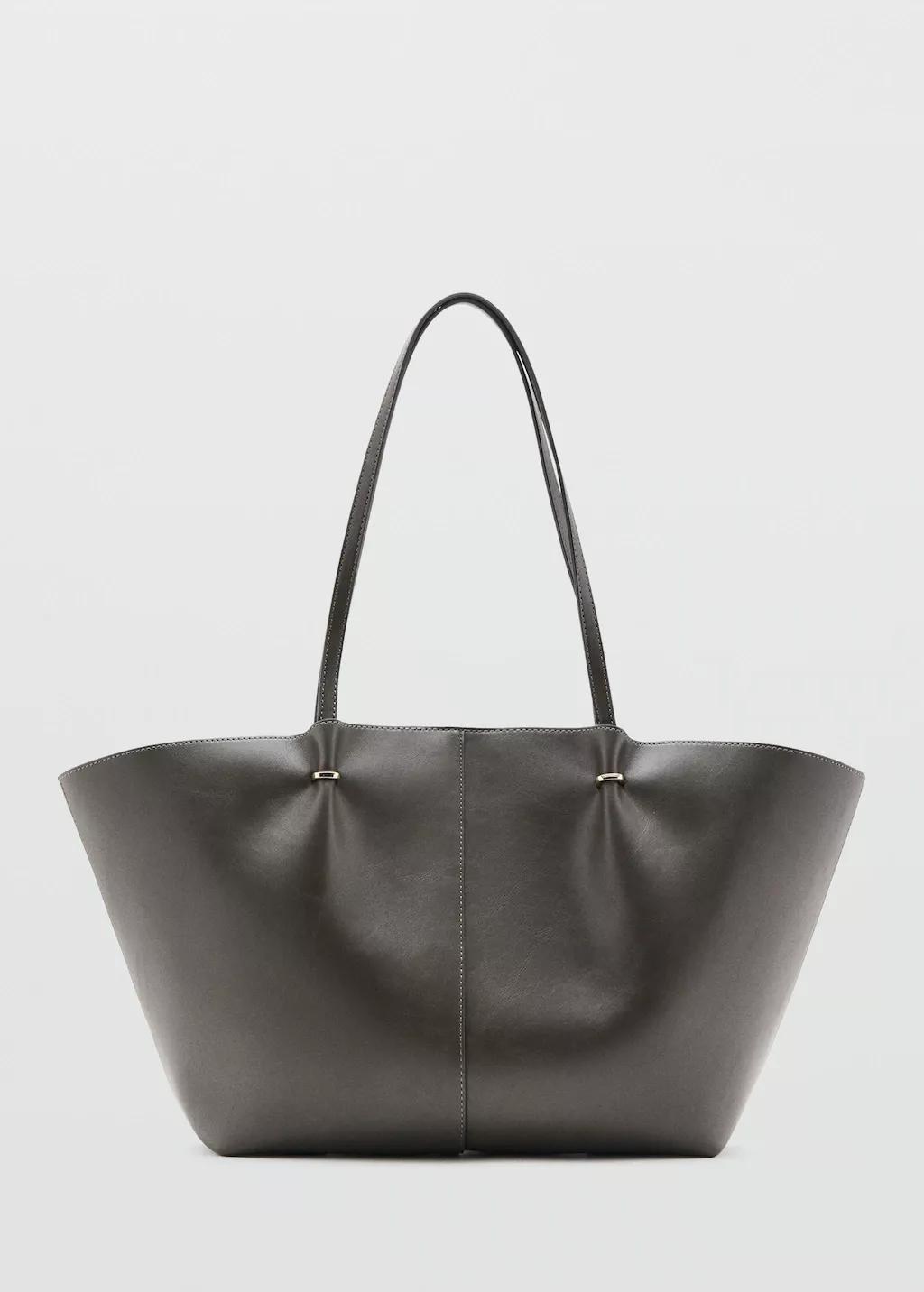 Khaki Shopper Bag With Metallic Details, 0201_37, large image number 5
