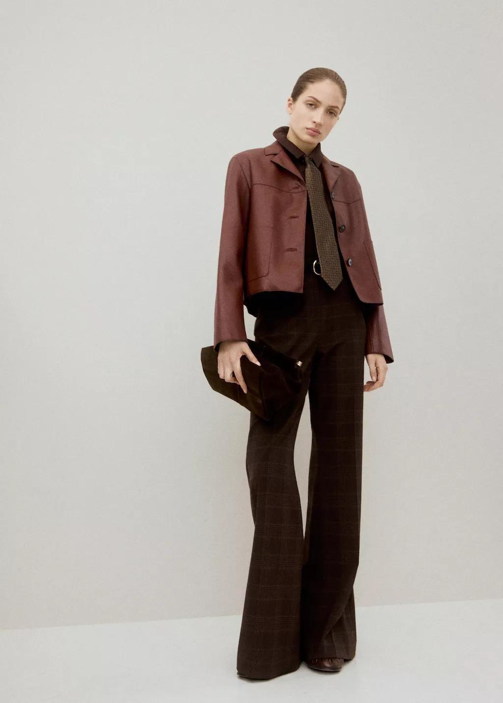 Orange Faux-Leather Jacket With Pockets, 0201_28, medium