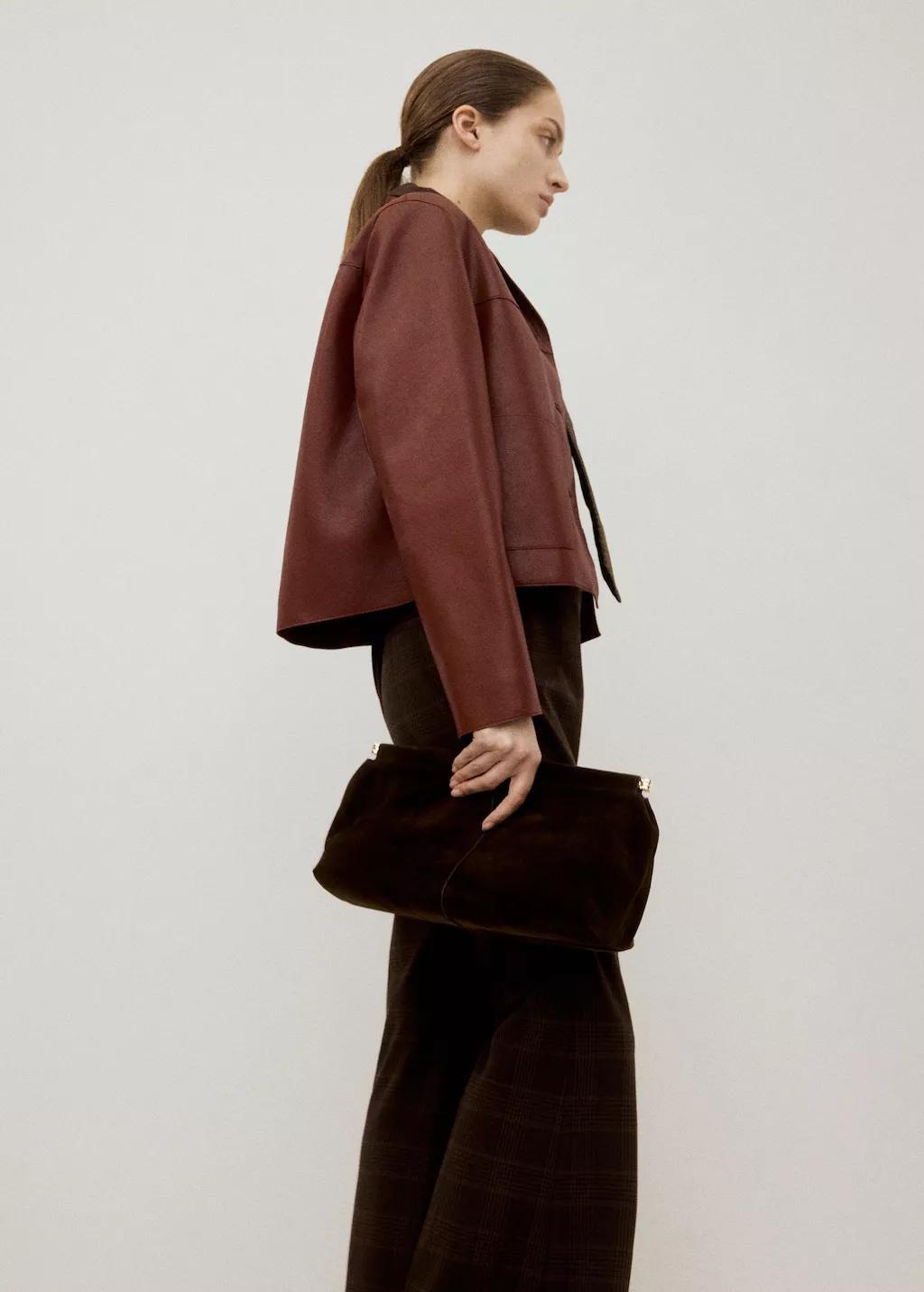 Orange Faux-Leather Jacket With Pockets, 0201_28, large image number 4