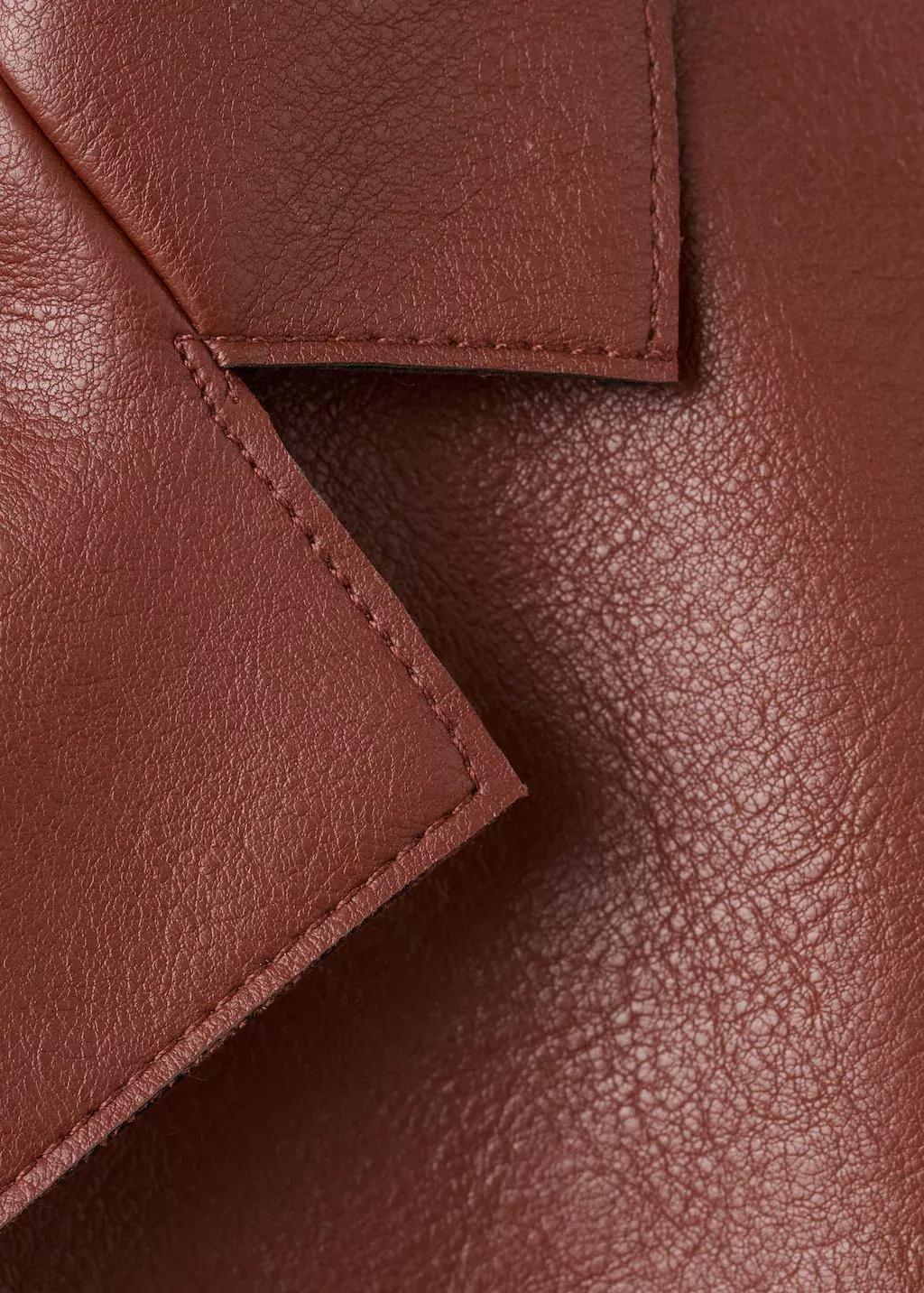 Orange Faux-Leather Jacket With Pockets, 0201_28, large image number 5