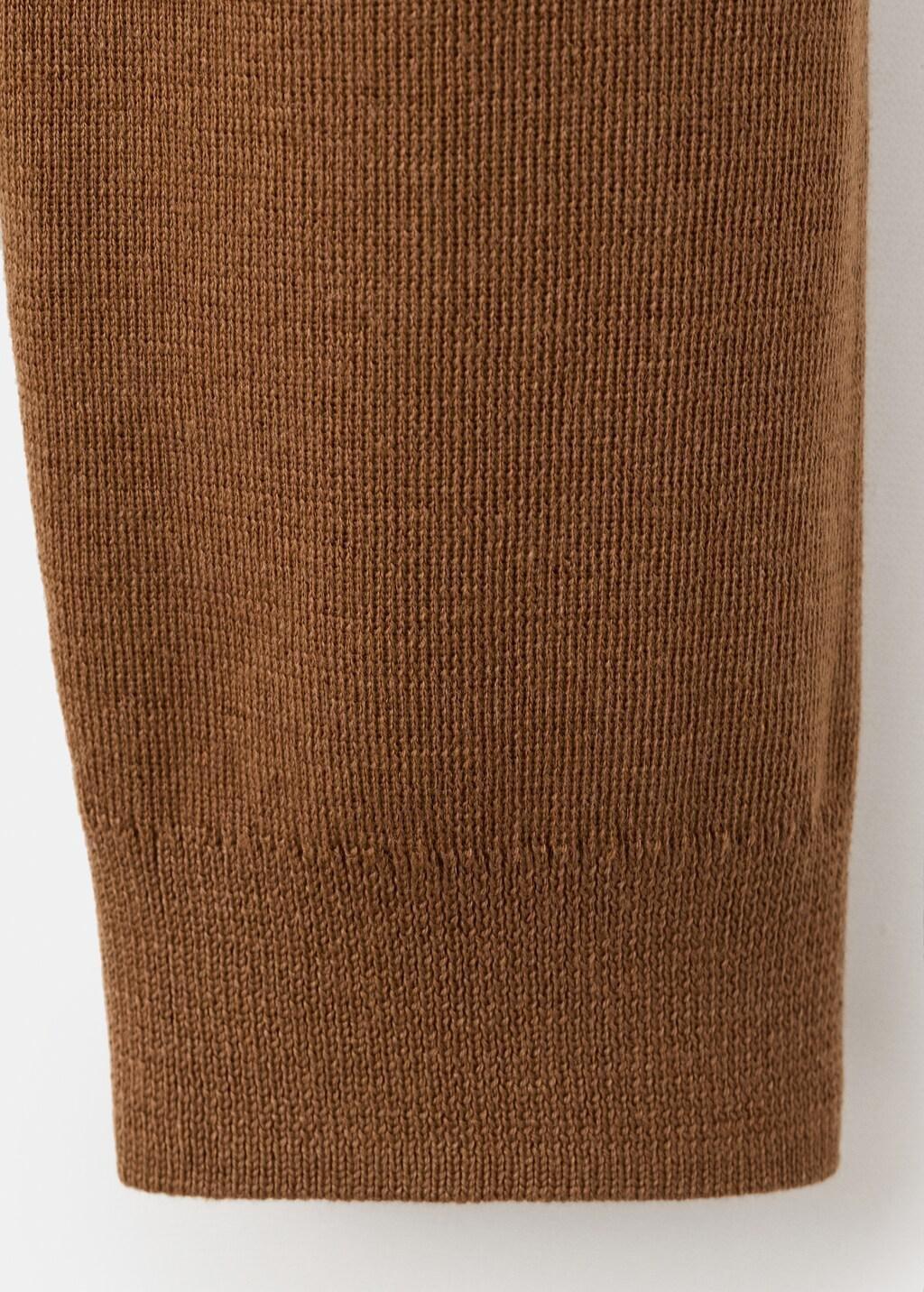 Brown Polo Collar Wool Sweater, Medium Brown, large image number 4