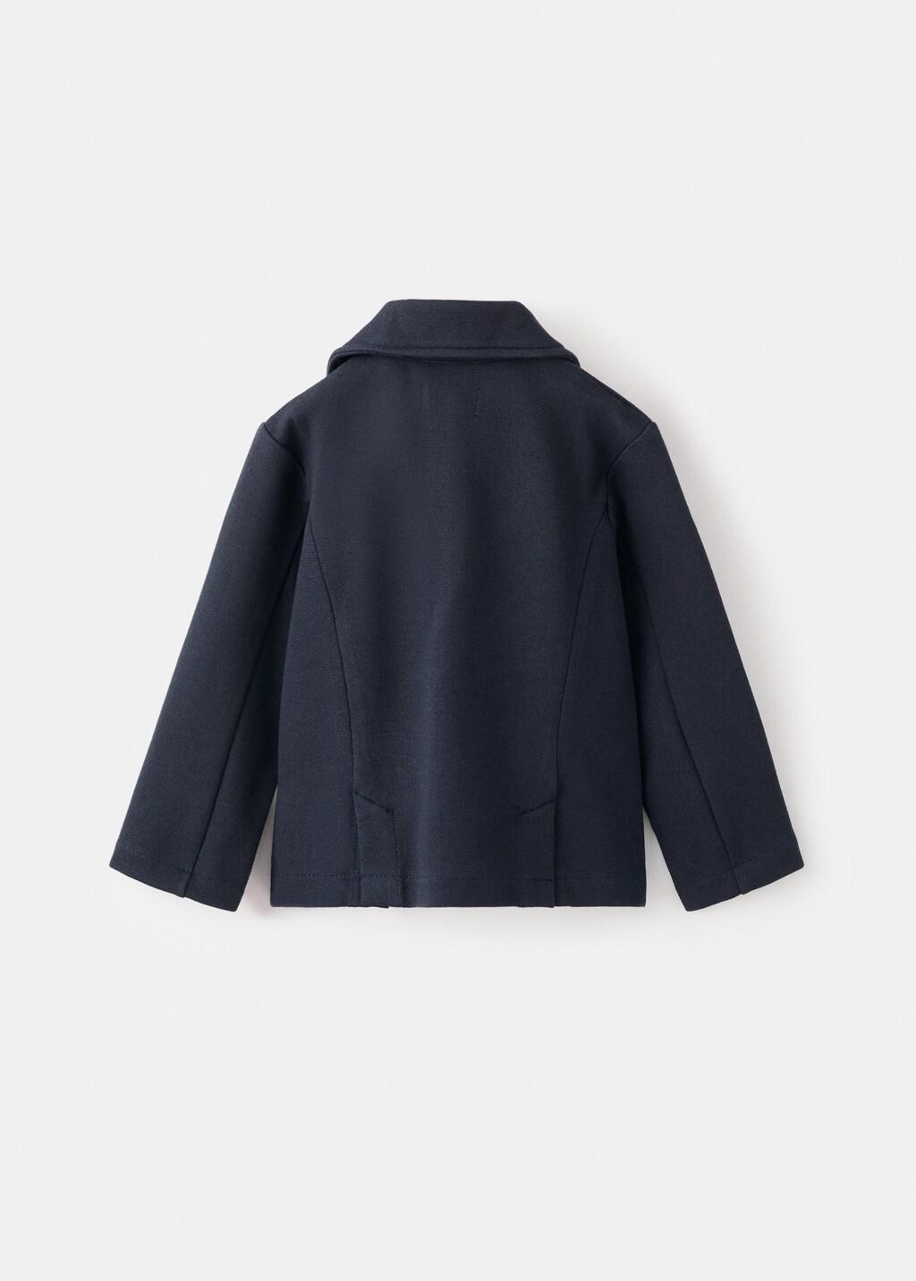 Navy Cotton-Blend Piqu&atilde;&copy; Blazer, Baby Boy, Navy, medium