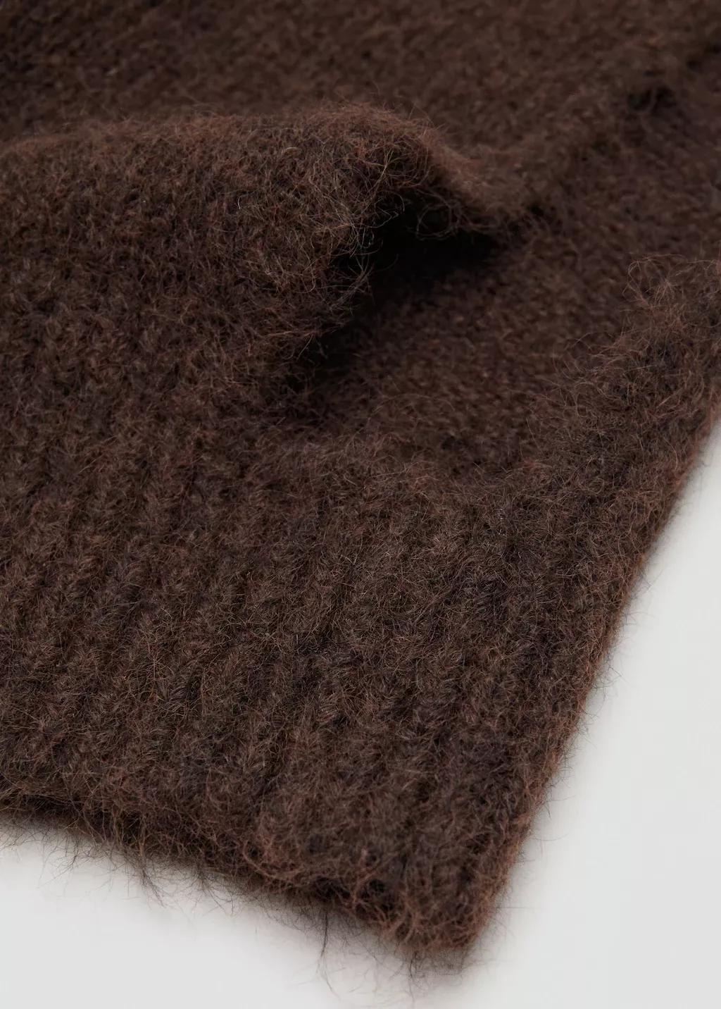 Brown Knitted Balaclava, Dark Brown, large image number 1