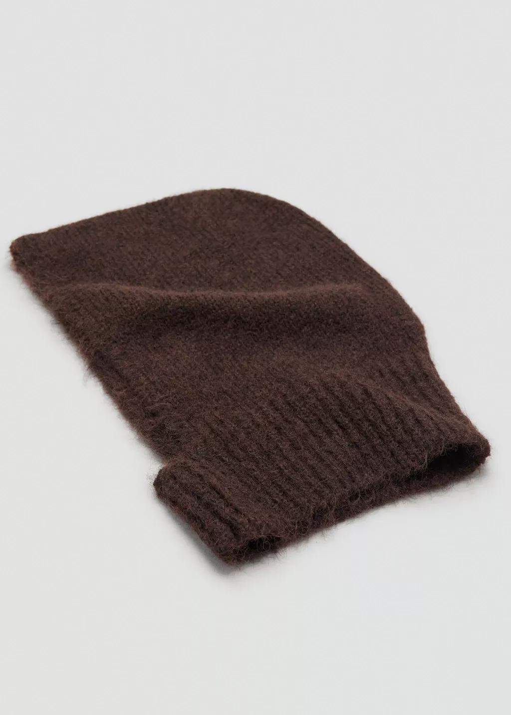 Brown Knitted Balaclava, Dark Brown, large image number 2