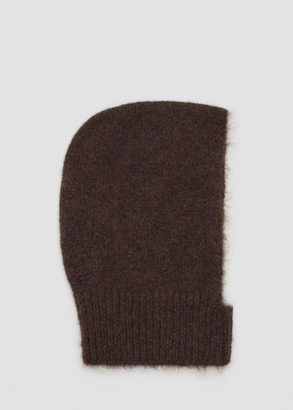 Brown Knitted Balaclava, Dark Brown, large image number 4