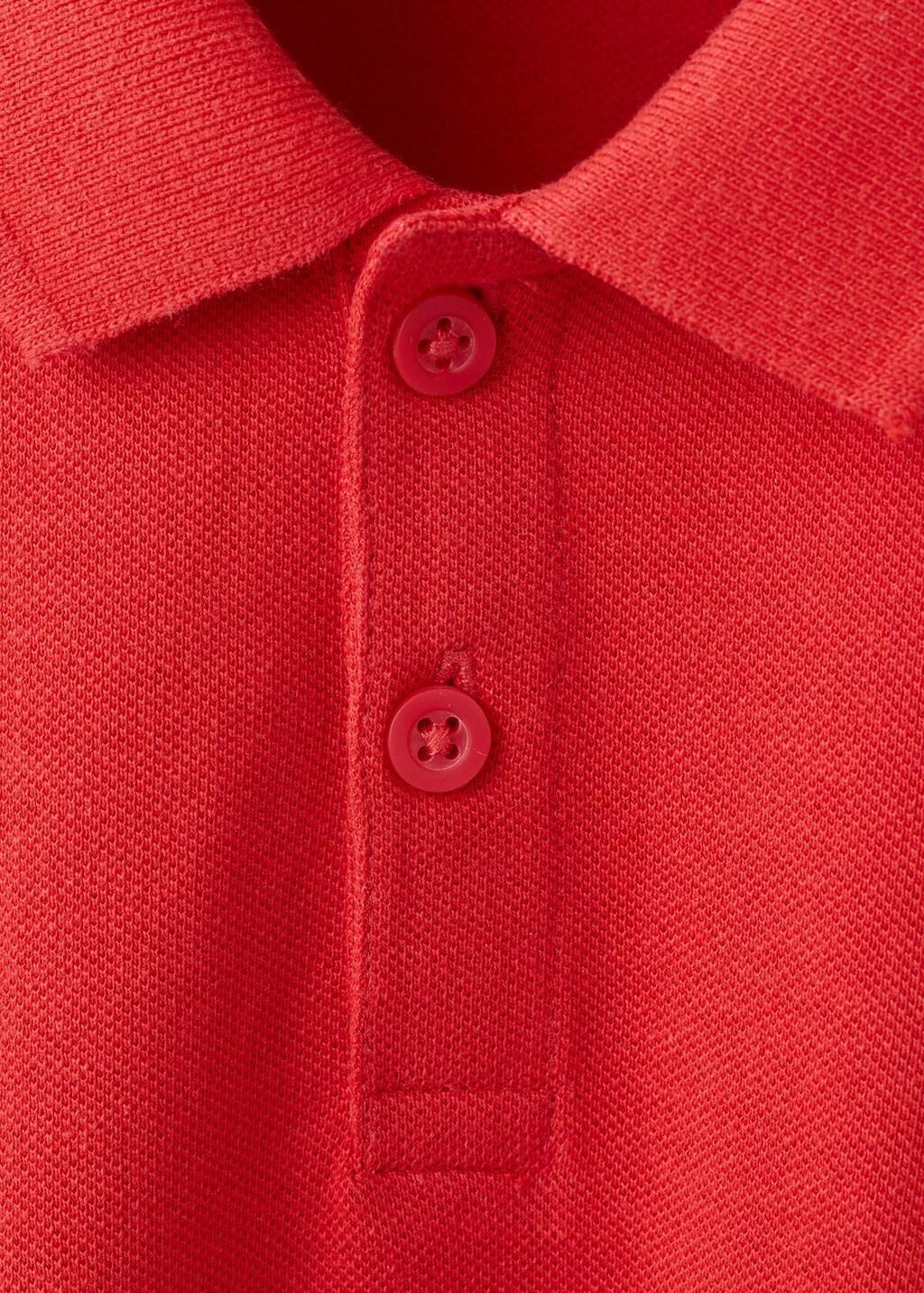 Red Cotton Basic Polo Shirt, Kids Boys, Red, medium