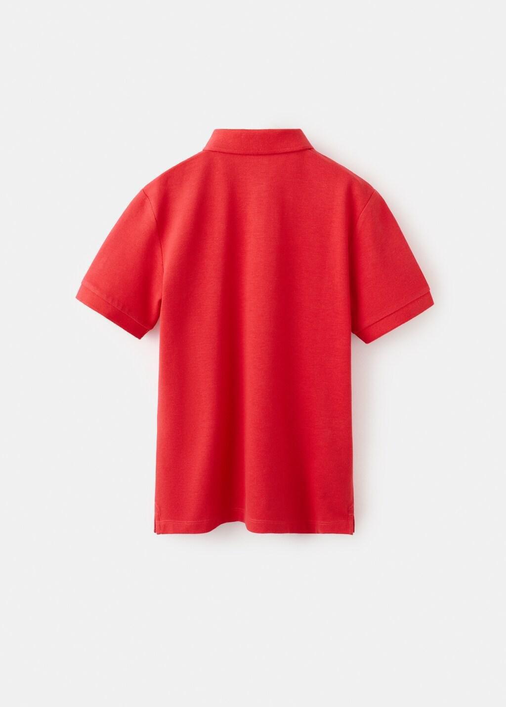 Red Cotton Basic Polo Shirt, Kids Boys, Red, large image number 2