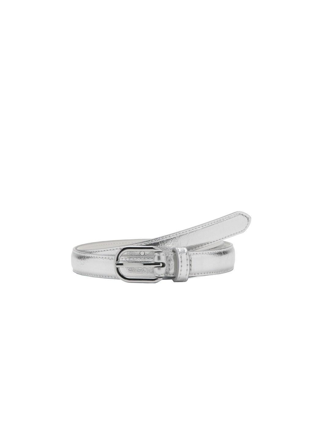 Silver Metal Buckle Belt, Silver, large image number 2