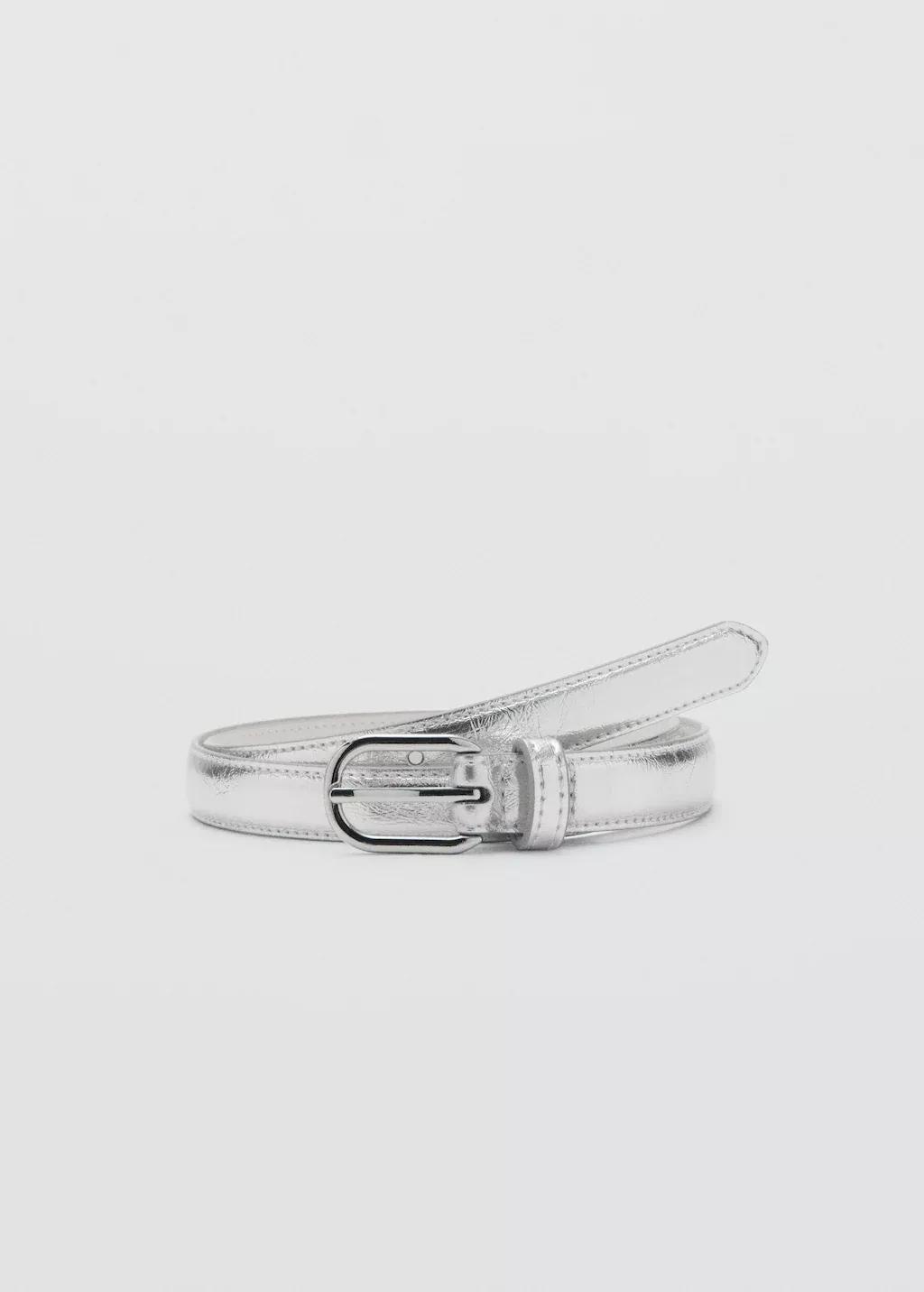 Silver Metal Buckle Belt, Silver, large image number 3