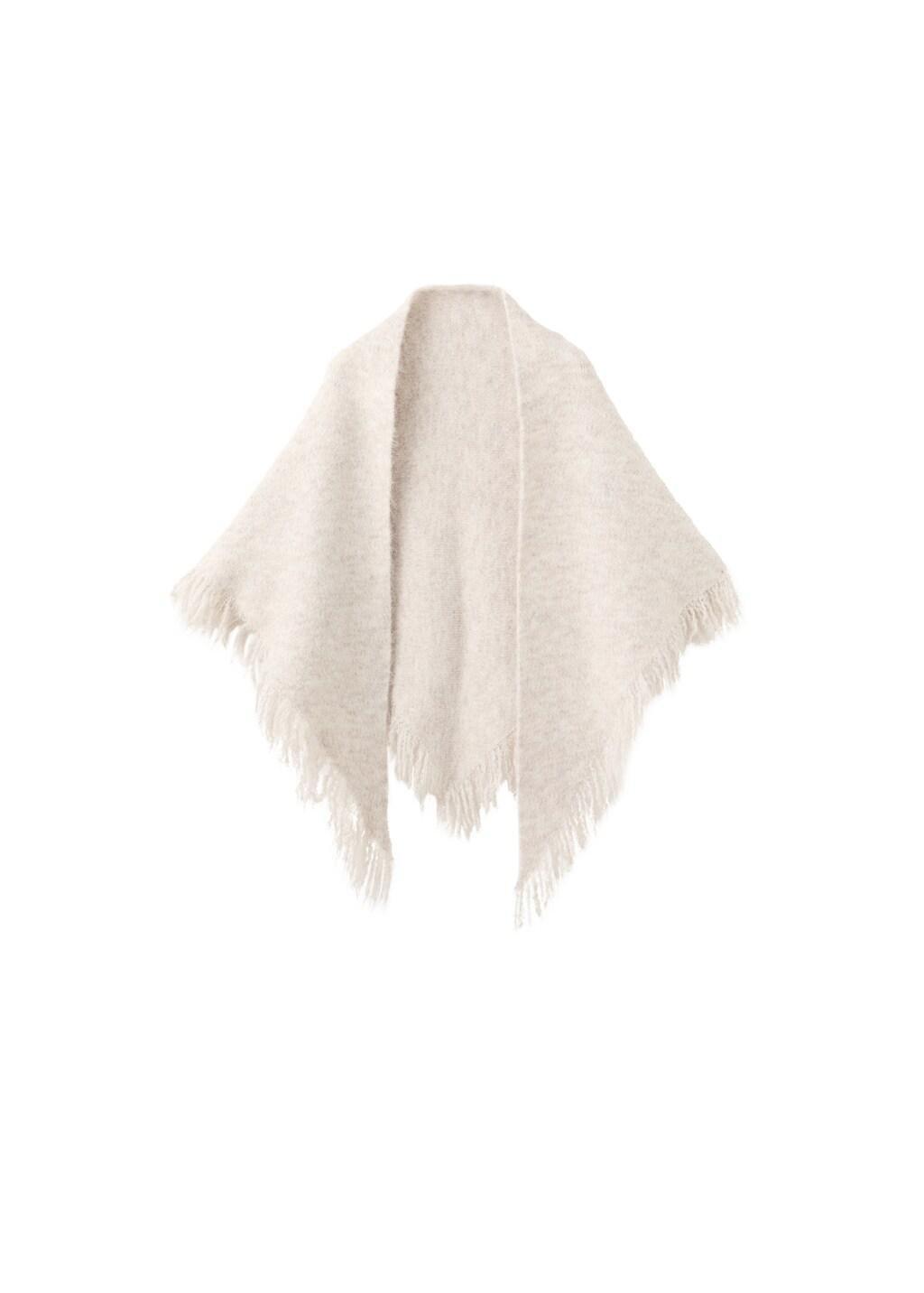 Brown Lt Pastel Shawl With Fringed Edges, Light Pastel Brown, large image number 3
