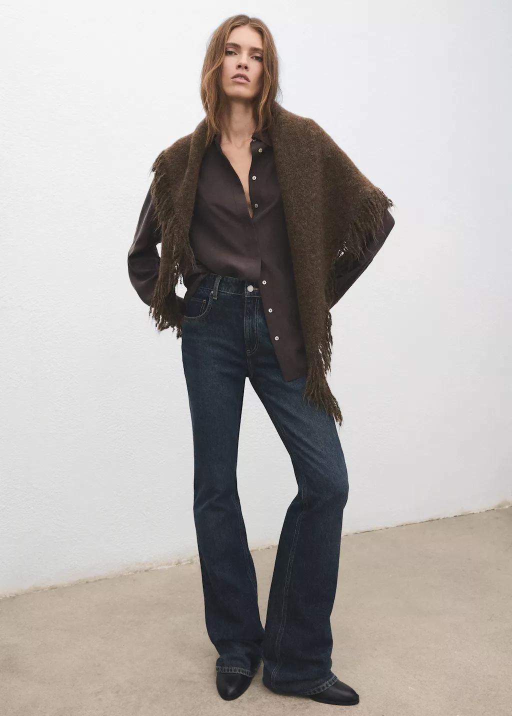 Brown Shawl With Fringed Edges, 0201_32, large image number 0