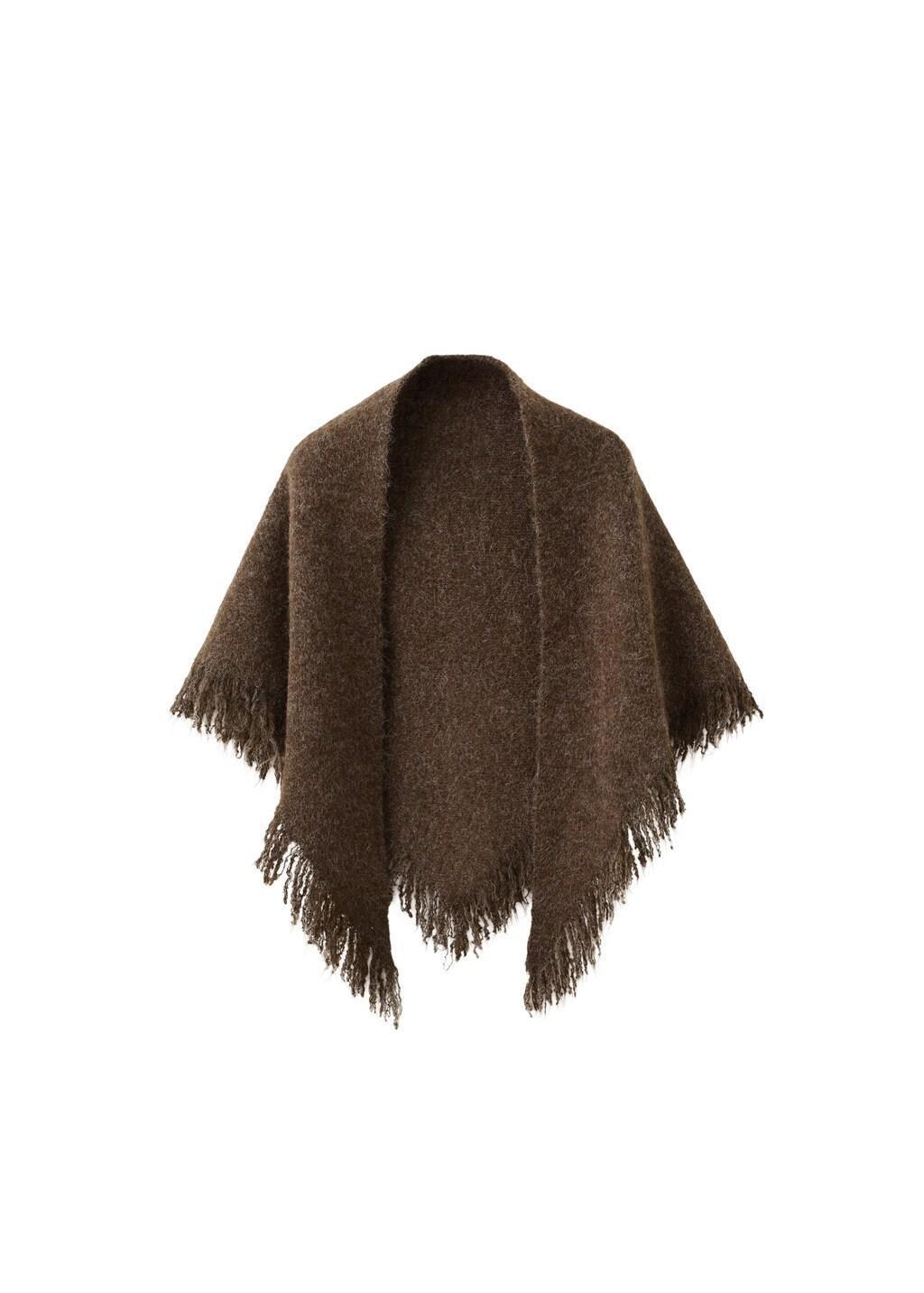 Brown Shawl With Fringed Edges, 0201_32, large image number 4