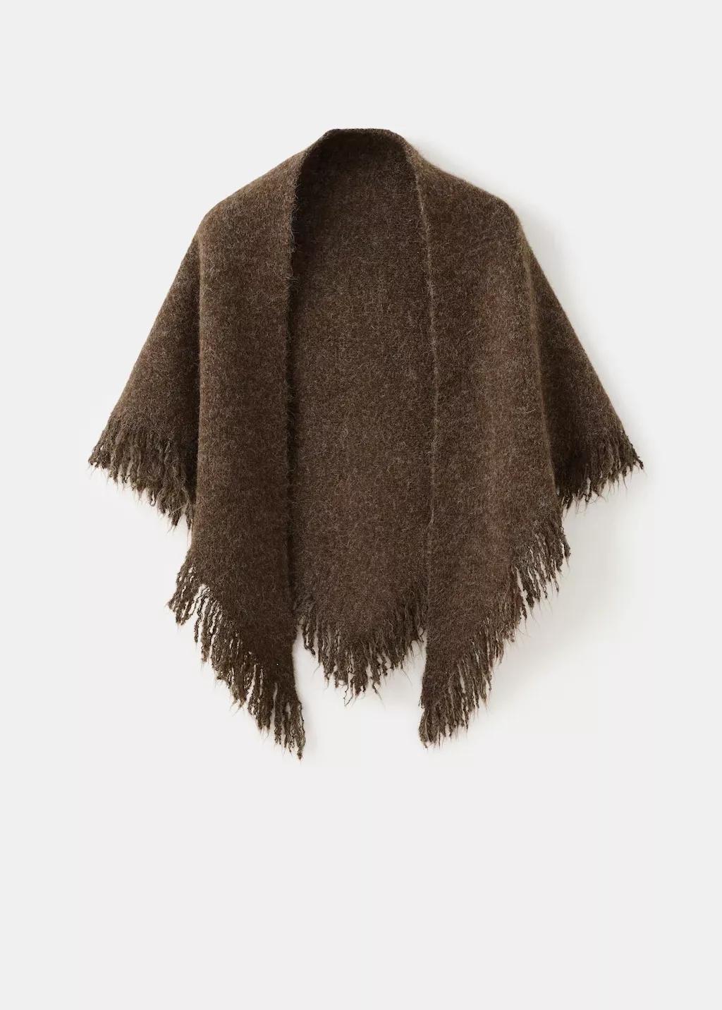 Brown Shawl With Fringed Edges, 0201_32, large image number 5