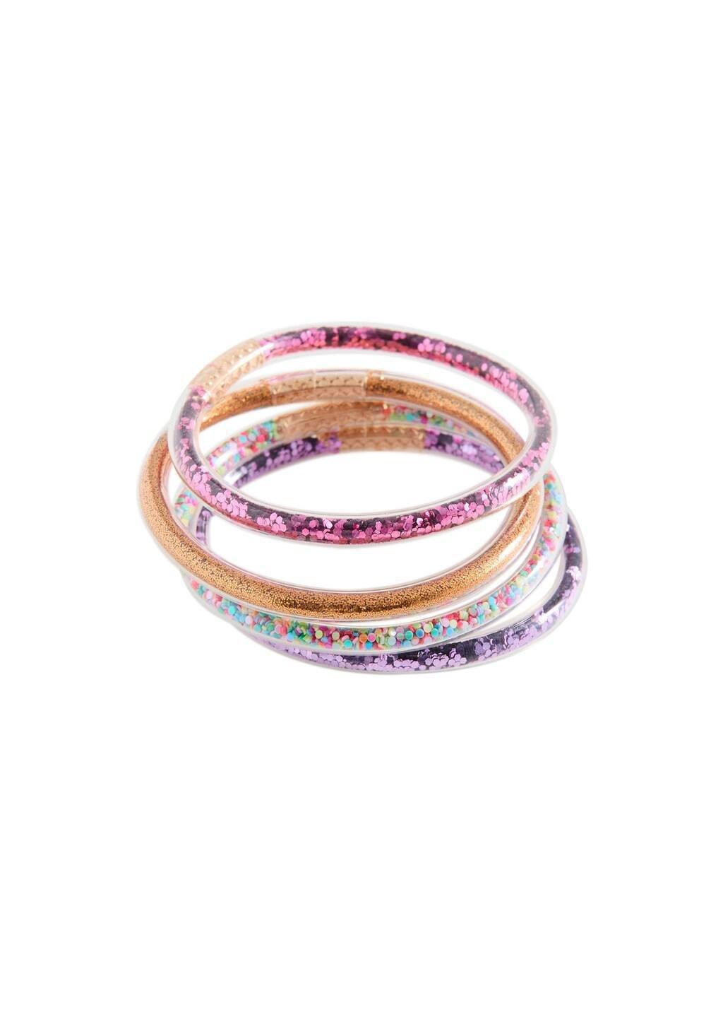 Pink Bracelets, Set Of 4, Kids Girls, Pink, large image number 2