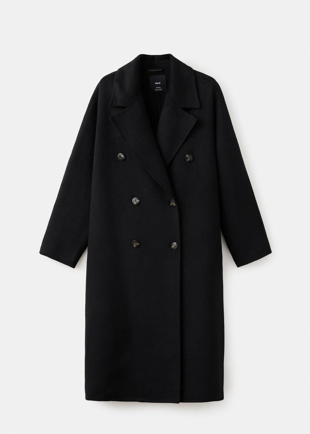 Black Handmade Oversized Wool Coat, 0201_99, large image number 7