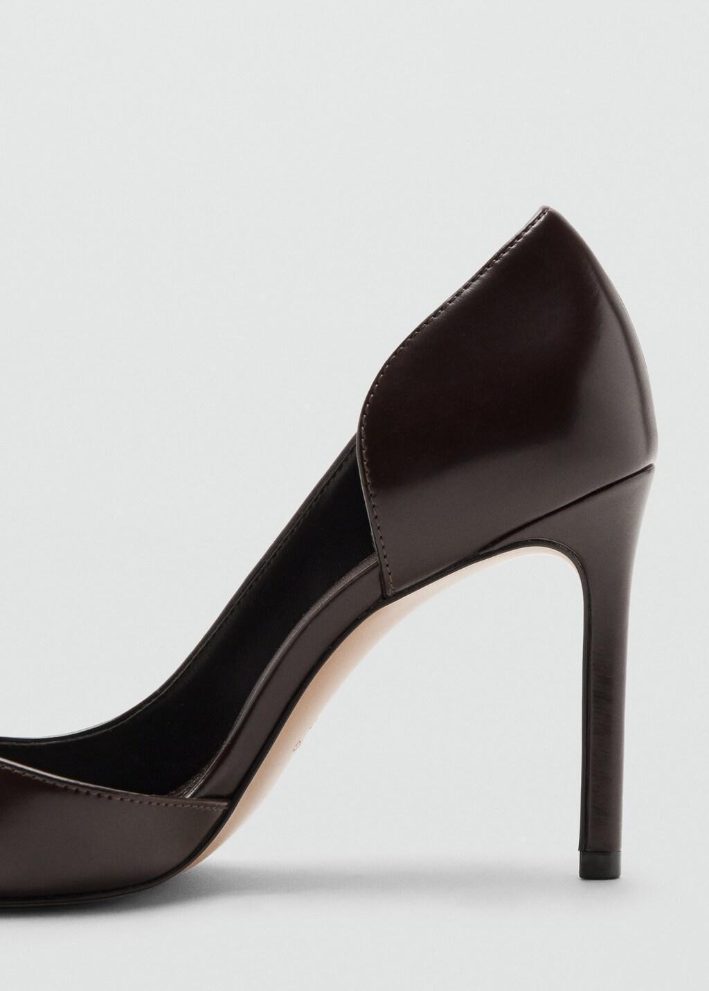 Brown Asymmetrical Heeled Shoes, Dark Brown, large image number 6