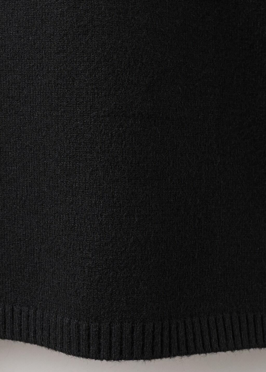 Black Button Knit Dress, Black, large image number 5