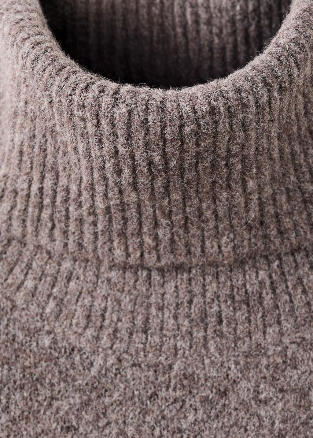 Brown Knitted Turtleneck Dress, 0201_35, large image number 1