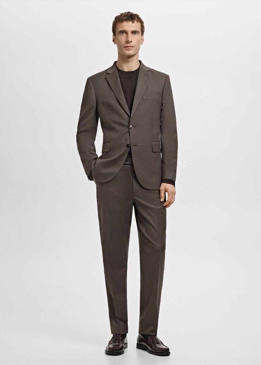 Brown Milan Slim-Fit Suit Trousers, Brown, large image number 0