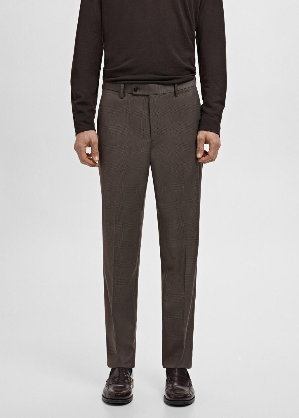 Brown Milan Slim-Fit Suit Trousers, Brown, large image number 3