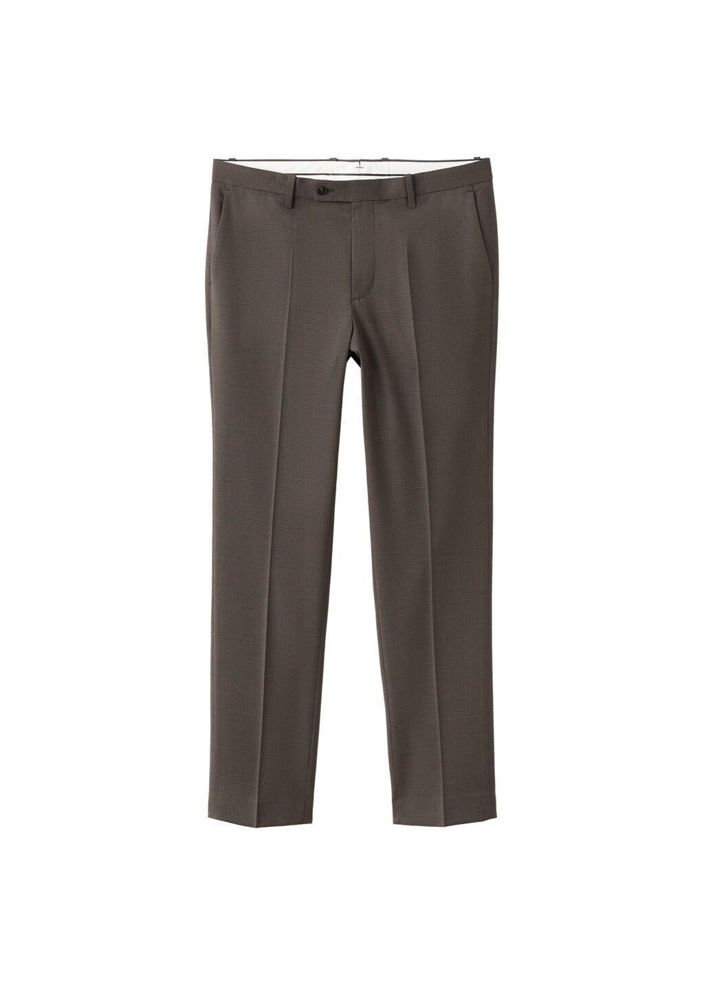 Brown Milan Slim-Fit Suit Trousers, Brown, large image number 7