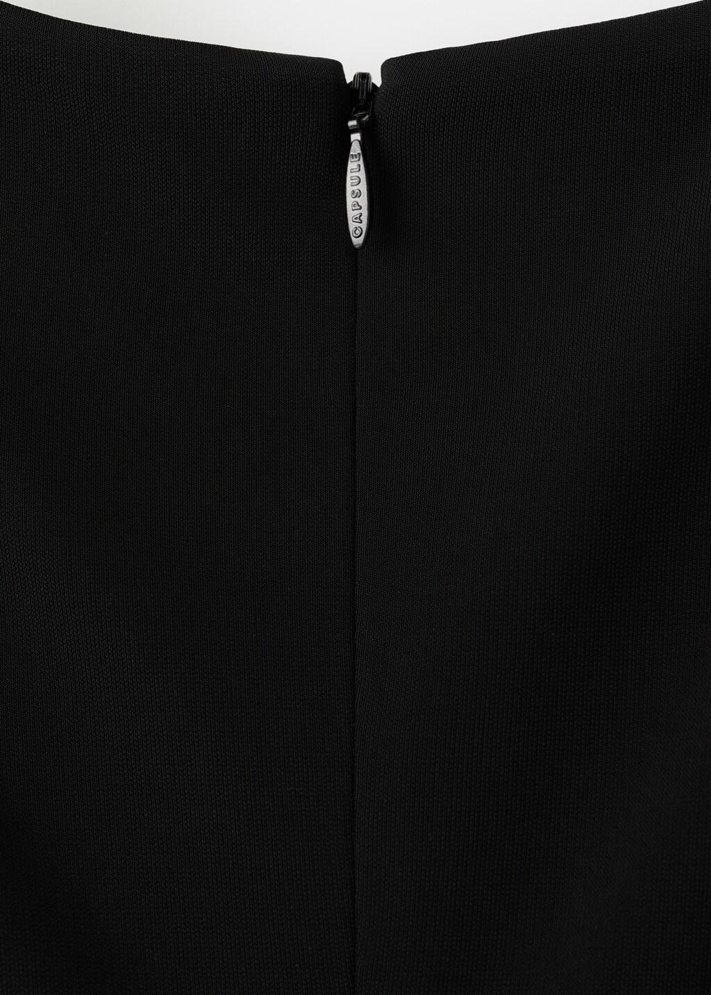 Black Fitted Dress With Transparent Straps, Black, large image number 4