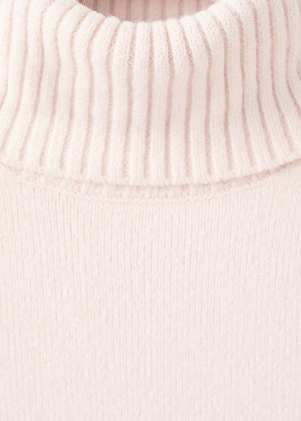 Beige Turtleneck Knitted Sweater, 0201_05, large image number 1