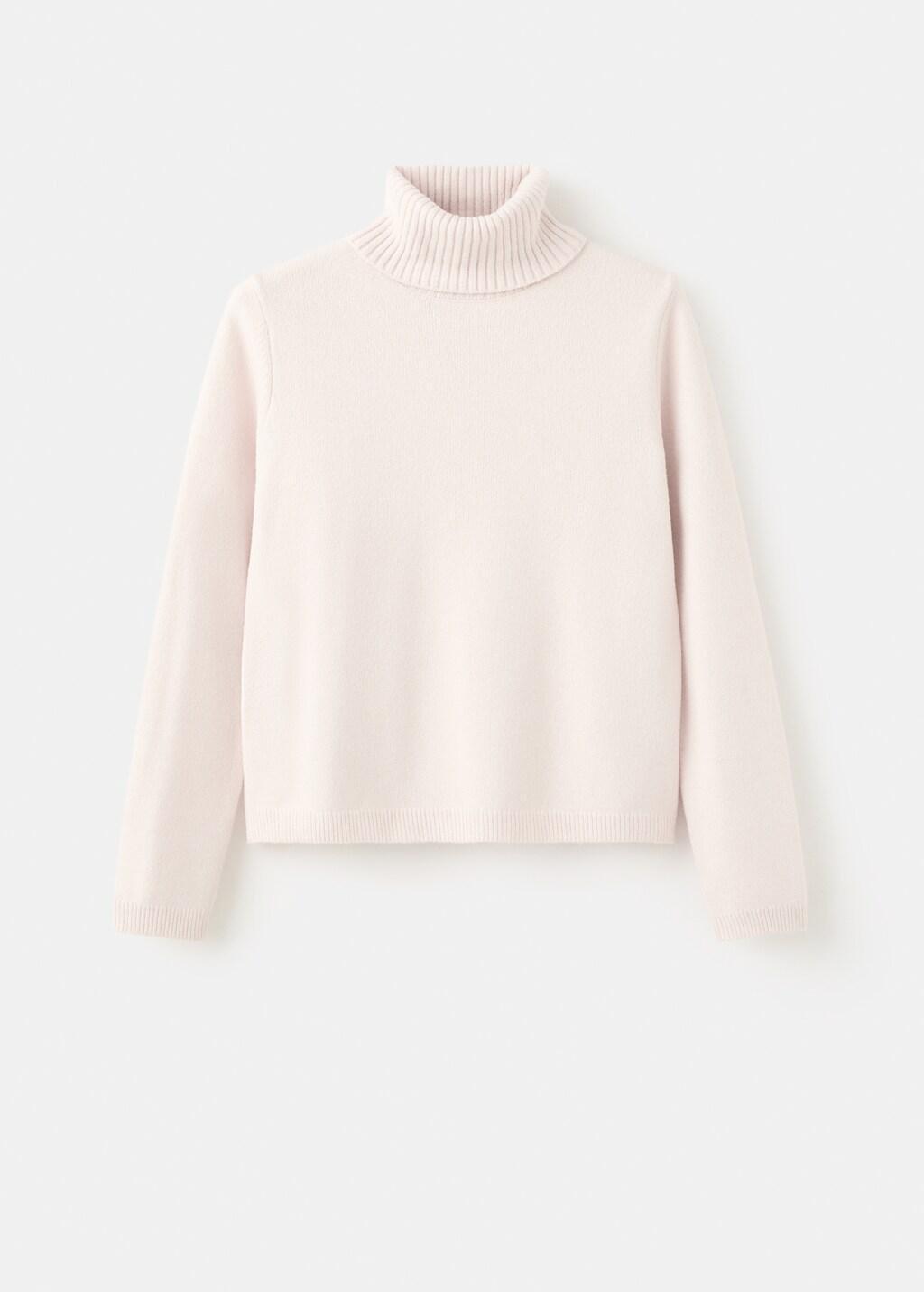 Beige Turtleneck Knitted Sweater, Light Beige, large image number 8