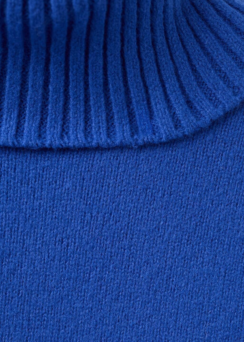 Blue Turtleneck Knitted Sweater, Bright Blue, medium