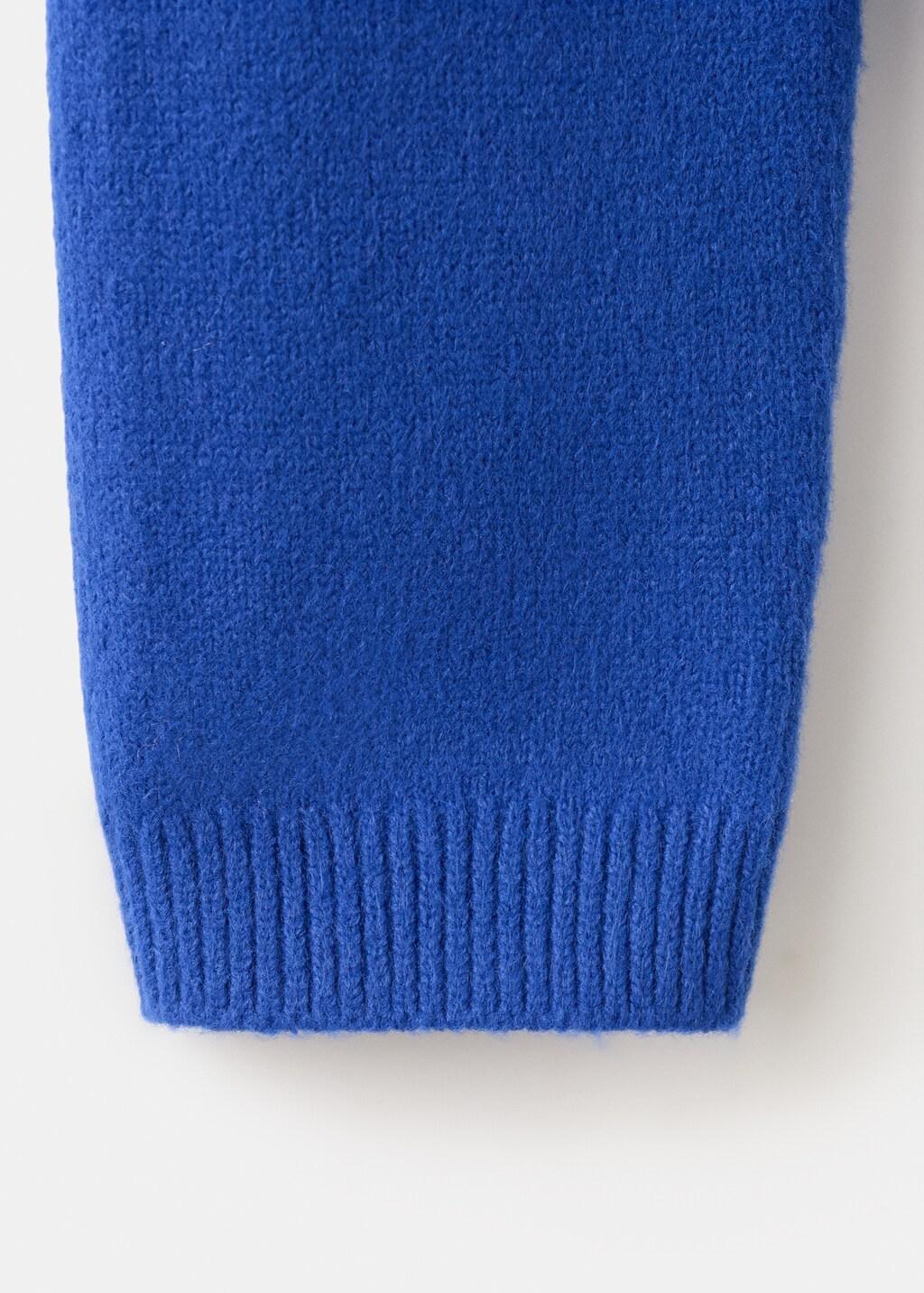 Blue Turtleneck Knitted Sweater, Bright Blue, large image number 5